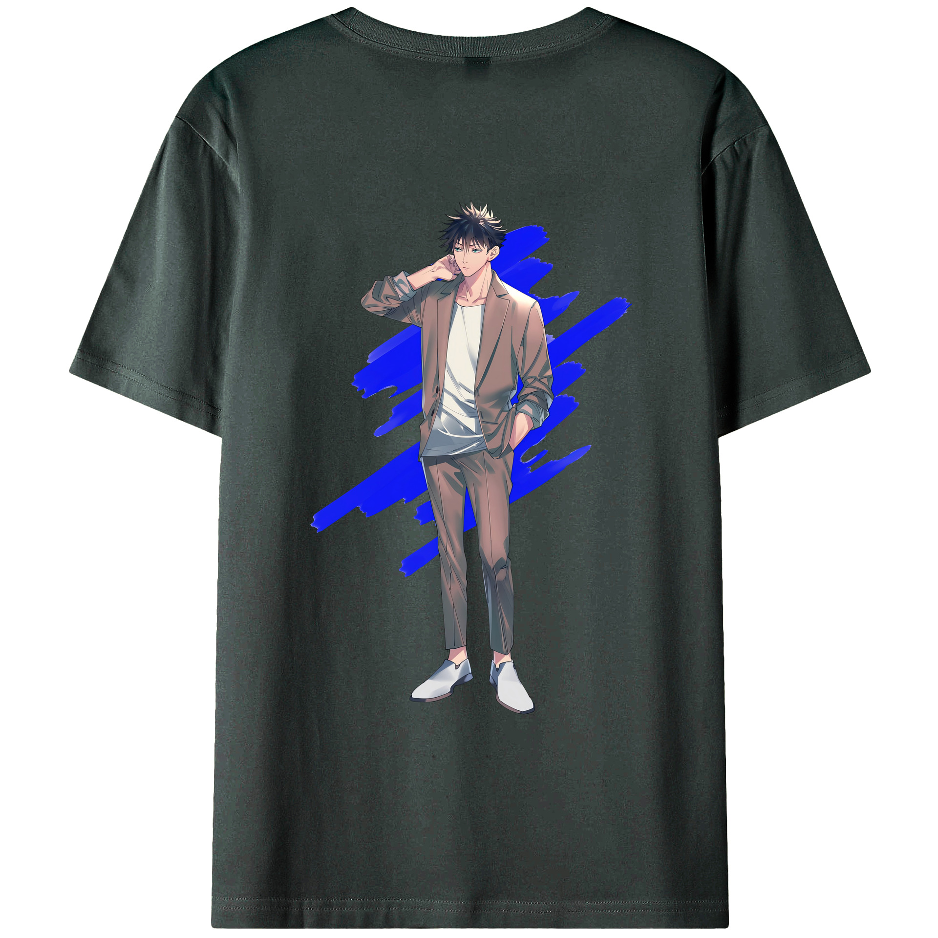 （画像用） 呪術廻戦 Jujutsu Kaisen 綿100％ メンズ半袖Tシャツ（バックプリント） 通気性